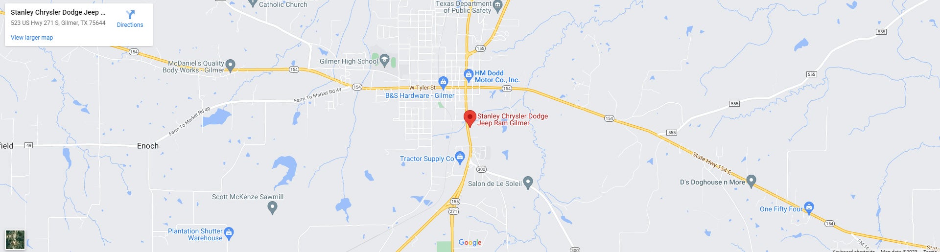 Stanley CDJR Gilmer location Google Maps image